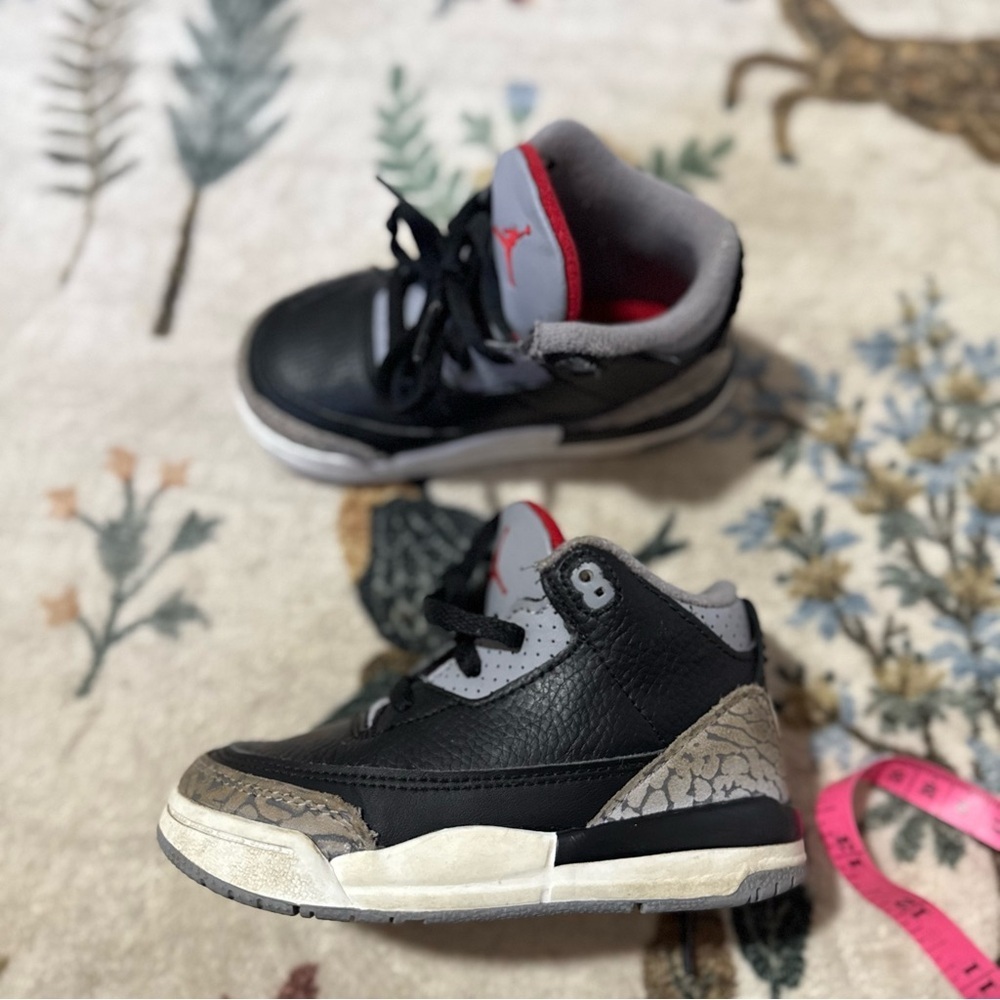 Air Jordan 3 Retro Toddler Black Cement Sneakers 7c